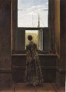 Caspar David Friedrich Woman at a Window oil painting reproduction